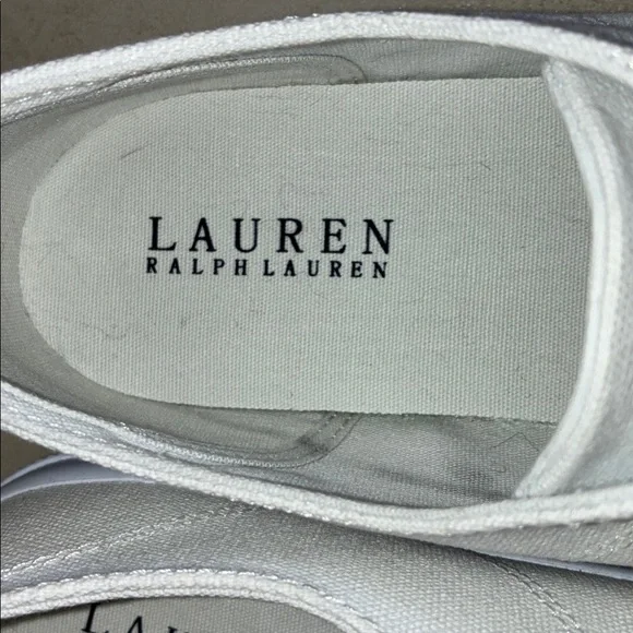 Ralph Lauren Classic White Sneakers Pristine Used Condition Size 7.5B - Picture 7 of 8